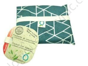 POCHETTE DE MOUCHOIRS GRIS ET 2 MOUCHOIRS EN COTON BIOLOGIQUE