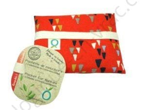 POCHETTE DE MOUCHOIRS ROUGE ET 2 MOUCHOIRS EN COTON BIOLOGIQUE