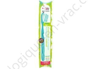 BROSSE A DENTS ECOLOGIQUE SOUPLE BLEUE TURQUOISE A TETE RECHARGEABLE