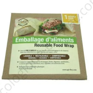 1 EMBALLAGE D'ALIMENTS GEANT REUTILISABLE A LA CIRE D'ABEILLE