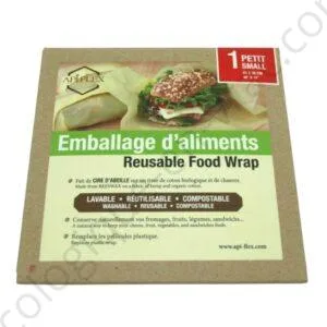1 EMBALLAGE D'ALIMENTS PETIT REUTILISABLE A LA CIRE D'ABEILLE
