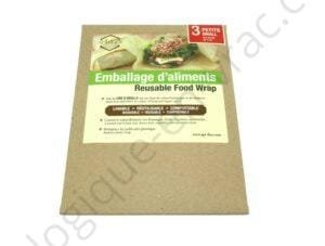 3 EMBALLAGES D'ALIMENTS PETIT REUTILISABLE A LA CIRE D'ABEILLE