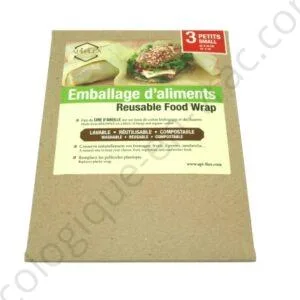 3 EMBALLAGES D'ALIMENTS PETIT REUTILISABLE A LA CIRE D'ABEILLE