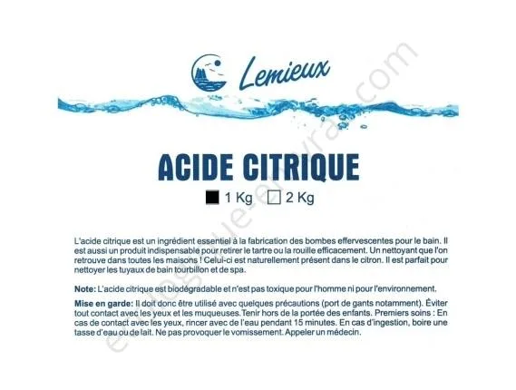 Acide Citrique Soluvert Starwax 1kg - Détartrant Et Antirouille - Naturel Et Efficace