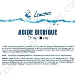 2KG ACIDE CITRIQUE