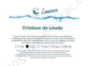 2KG CRISTAUX DE SOUDE