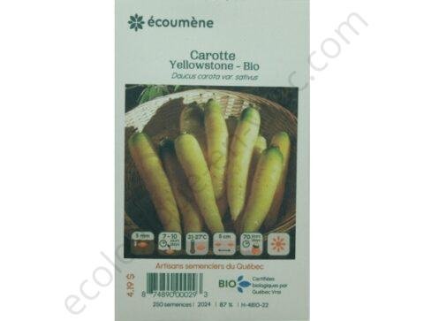 Carotte yellowstone bio 250 semences les jardins de lecoumene