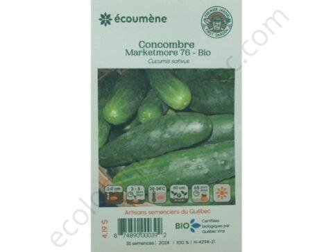 Concombre marketmore 76 bio 35 semences les jardins de lecoumene