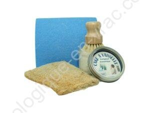 LOT CAKE VAISSELLE - BROSSE POMMEAU - LUFFA - EPONGE SUEDOISE