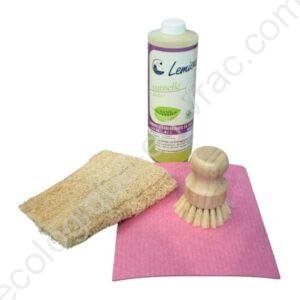 LOT LIQUIDE VAISSELLE - BROSSE A MAIN - EPONGE SUEDOISE - LUFFA