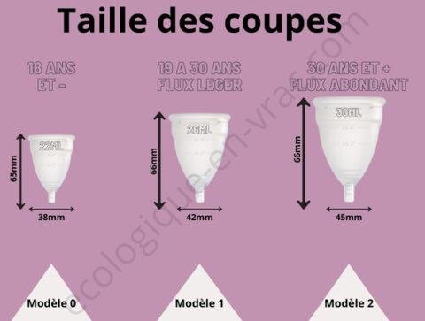 Taille coupes Diva cup