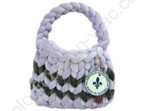 SAC MULTIUSAGE EN GROSSE MAILLE MAUVE-GRIS