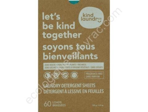60 feuilles de Detergent a lessive sans parfum ecologique en vrac