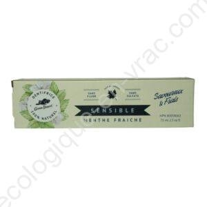 DENTIFRICE 100% NATUREL A LA MENTHE FRAICHE DENTS SENSIBLES