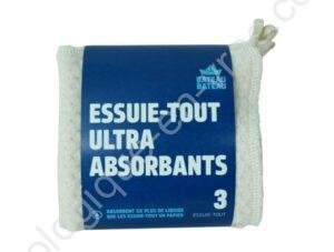 3 ESSUIE-TOUT LAVABLES BLANCS ULTRA ABSORBANTS